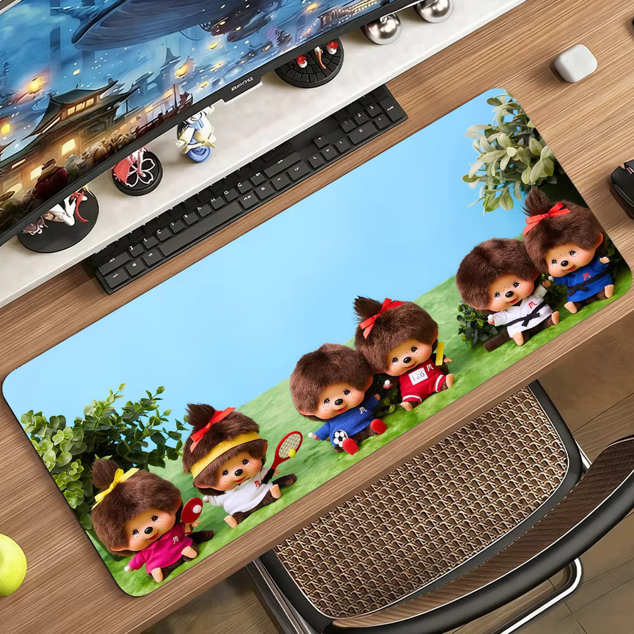 M-Mon-chhi-chiES XXL Mauspad in Multicolour, rutschfeste Schreibtischunterlage aus Gummi für Gaming und Büro - Bild 3