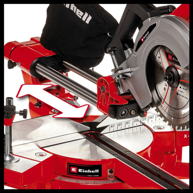 Einhell Power X-Change TE-SM 36/210 Li Solo Akku-Zug-Kapp- und Gehrungssäge in Rot mit 210 mm Sägeblatt Durchmesser - Bild 5
