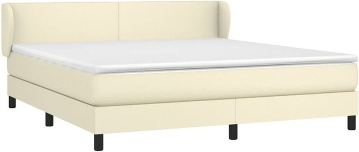 vidaxl Boxspringbett mit Matratze in Creme aus Kunstleder B/T/H: 180 x 200 x 78 cm - Bild 1