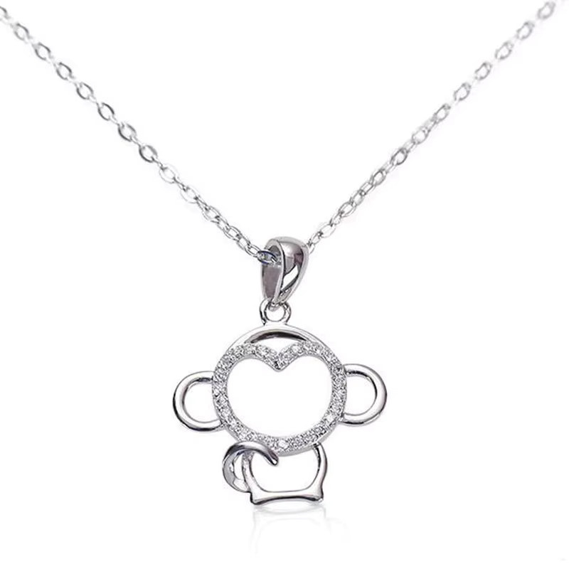 GaGa-Duck Halskette 925 Silber, Kristall, Affe - Bild 4