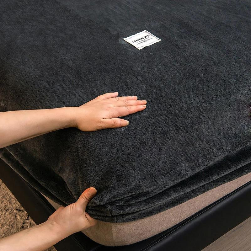 WASART Flanell-Spannbettlaken aus weichem Korallenvlies für den Winter, elastischer Matratzenbezug aus Polyester, B/T: 150 x 200 cm - Bild 2