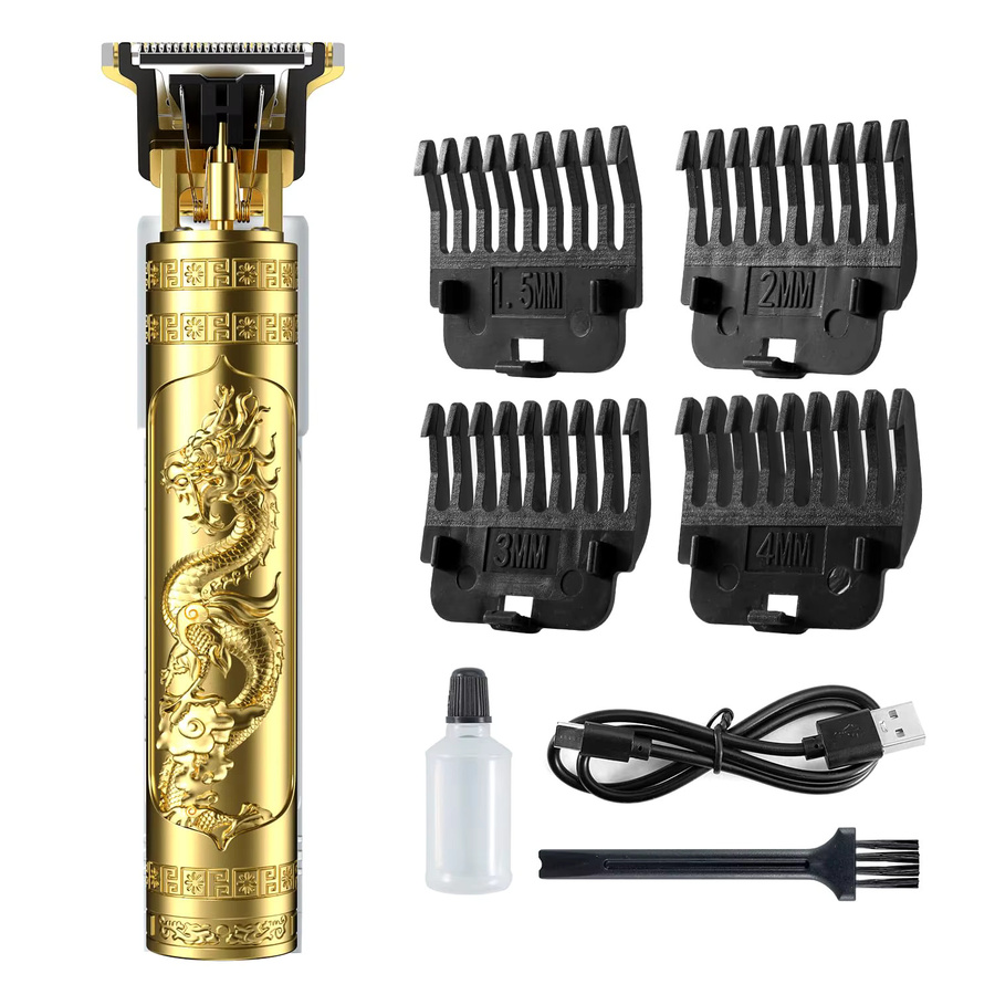 Vintage T9 Elektrische Kabellose Haarschneidemaschine und Barttrimmer, Herren, Gold/Blau - Bild 3
