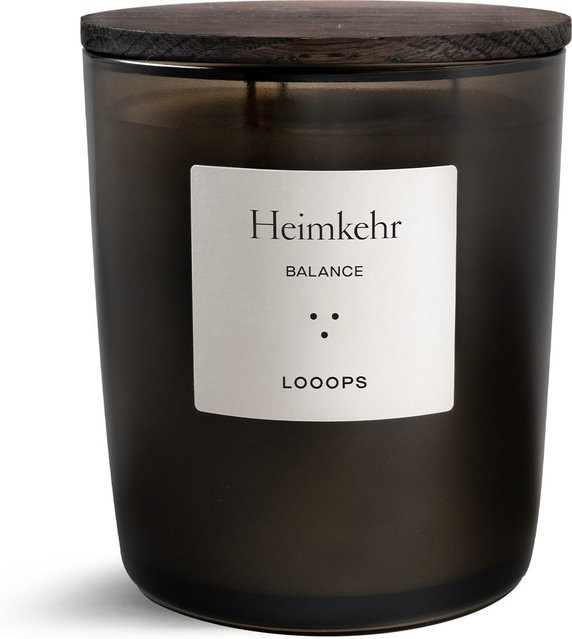 LOOOPS Dreidocht-Duftkerze Heimkehr mit würzig-warmem Duft aus pflanzlichem Wachs - Bild 1