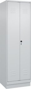C+P Wäsche-Spind Classic PLUS mit Sockel, 2 Abteile, Grau, H x B x T: 195 x 60 x 50 cm - Bild 1