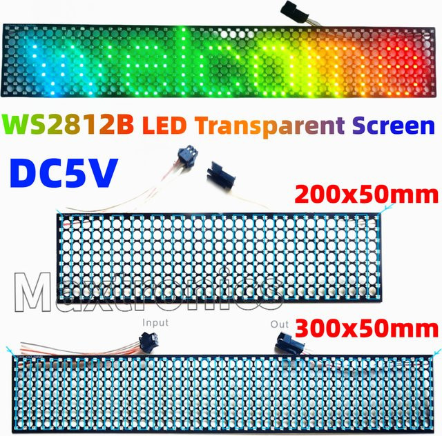 SAGE LU MEI P6.25 WS2812B RGB LED-transparenter Bildschirm mit 256/384 Pixeln Dot Matrix und SPI-Protokoll in Multicolour - Bild 1