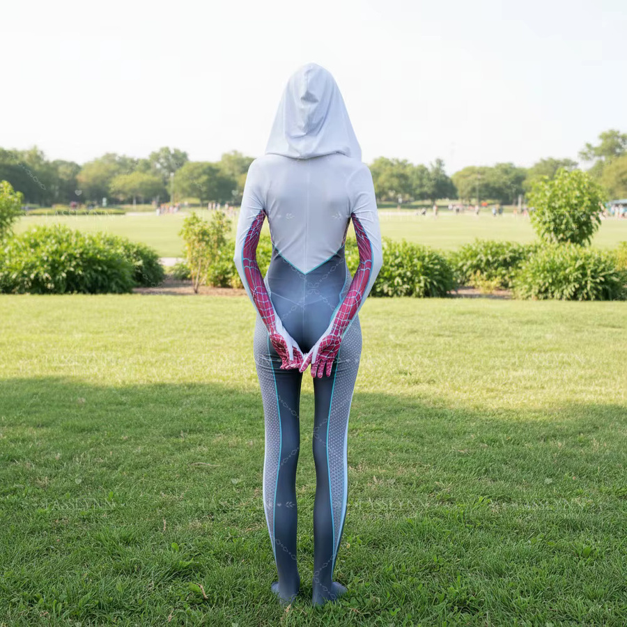 Spider Gwen Cosplay Kostüme, Zentai Anzug, Marvel, Unisex - Bild 4
