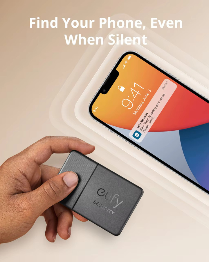eufy Security SmartTrack Karte Black Apple Find My Wallet Tracker Wasserbeständig - Bild 2