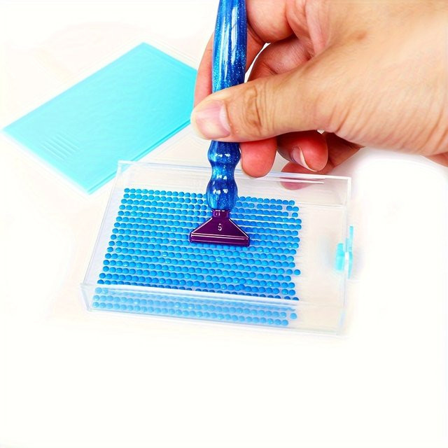 Diamantmalerei Werkzeug Set mit Tablett, Trichter, Sortierbox und Stift für Mosaik und Nail Art aus Kunststoff - Bild 1