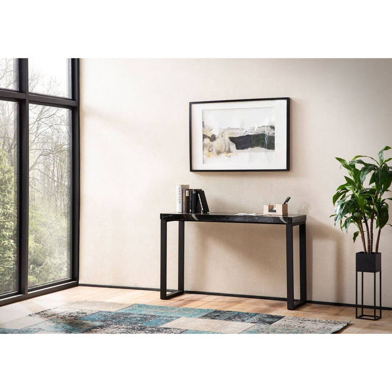 Wohnling Konsolentisch in Schwarz mit Marmor-Optik aus MDF, B/H/T: 120 x 76 x 40 cm - Bild 2