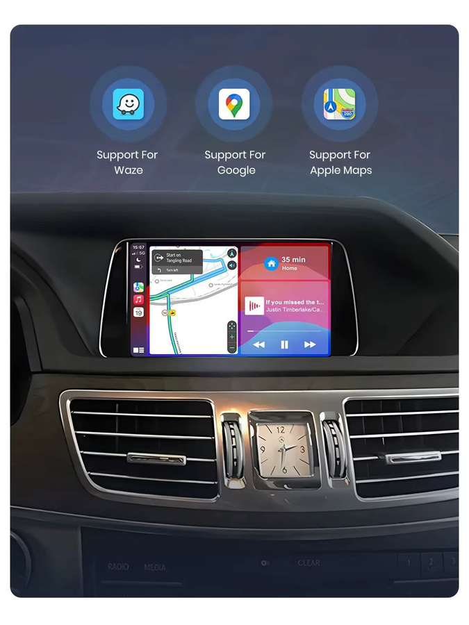 Junsun Wireless CarPlay und Android Auto Decoder Box für Mercedes Benz S Klasse W221 NTG 3,0/3,5 (2006-2012) mit Navigation und Rückfahrkamera Unterstützung - Bild 6