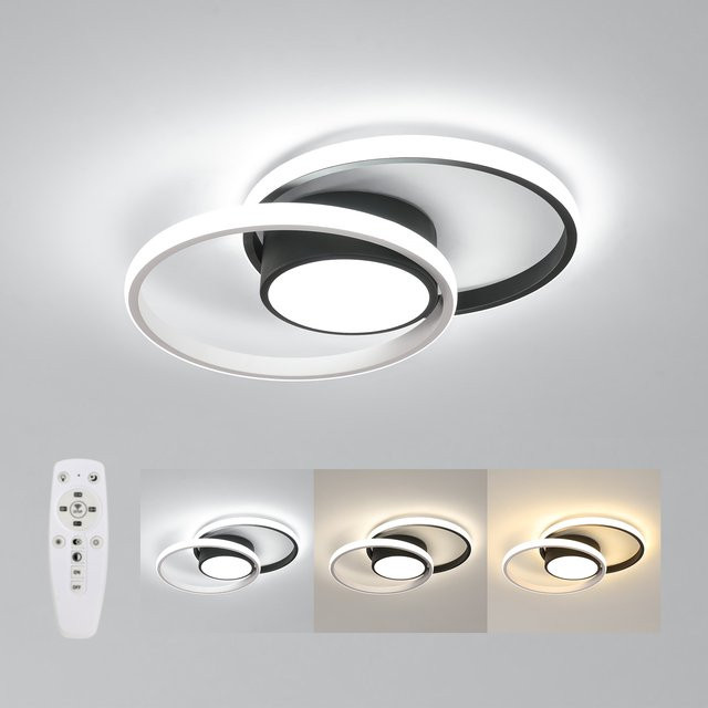Mckalen Dimmbare LED-Deckenleuchte in Weiß, Runde Deckenleuchte mit Fernbedienung, 40 W, 3600 lm, Modernes Design für dein Wohnzimmer - Bild 1