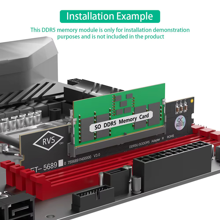 T.F.SKYWINDINTL DDR5 SO-DIMM zu DDR5 U-DIMM Desktop-Adapterkarte in Schwarz - Bild 3