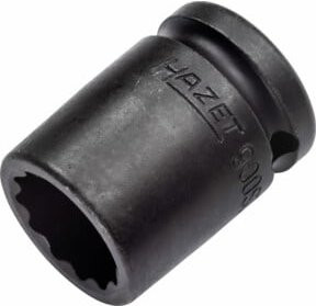 Hazet Schlag- und Maschinenschrauber-Steckschlüssel-Einsatz 900SZ-19 mit 19 mm Doppel-Sechskant-Tractionsprofil und 1/2 Zoll Vierkant hohl in Schwarz - Bild 1