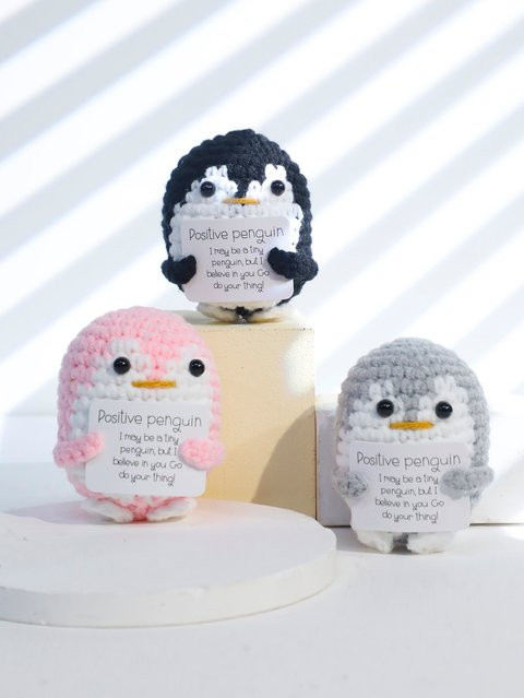 Mini-Pinguin-Häkelpuppe, Kartoffel-Strickpinguin-Spielzeug, Plüsch / Textil - Bild 1