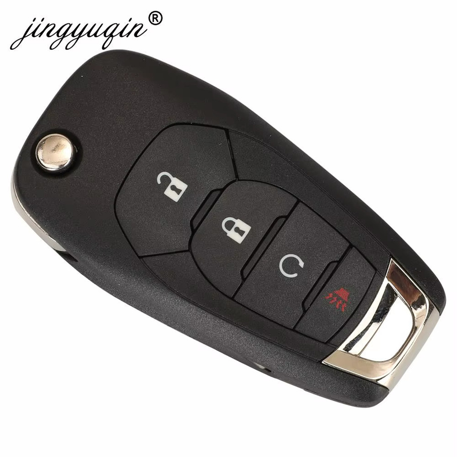 Jingyuqin Flip Fernbedienung Auto Schlüssel für Chevrolet Colorado Cruze Malibu Trailblazer Tracker Onix RS, 433MHz ID46 PCF7941E, Schwarz - Bild 2