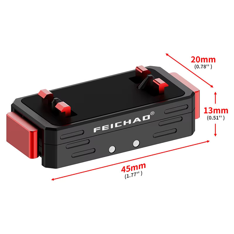 FEICHAO Magnetischer Schnellwechseladapter mit 1/4 Zoll Anschluss und Anti-Reverse Funktion für Insta360 X4 und GoPro Insta 360 Ace Pro2 Actionkameras, Schwarz - Bild 2