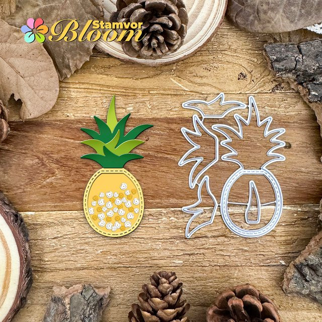 Metall Stanzformen Schöne Schicht Ananas Sommer Shaker Karten für Scrapbooking und dekorative Prägung in Silber - Bild 1