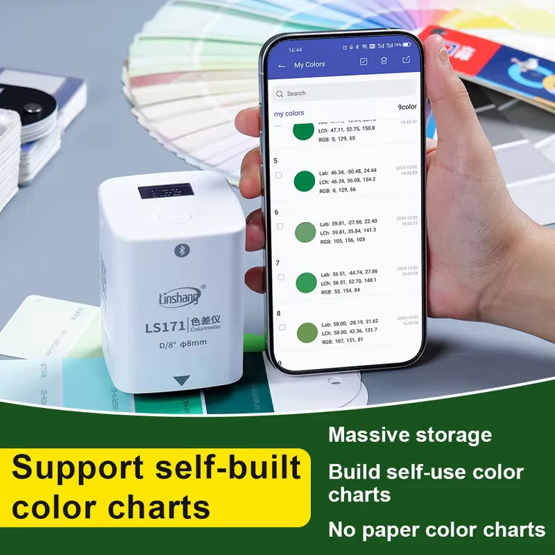 Hisitek Digitales Kolorimeter LS171 Tragbares Farbmessgerät für Pantone, NCS, RAL, CMYK und Kunststofffarben mit D/8 Technologie - Bild 3
