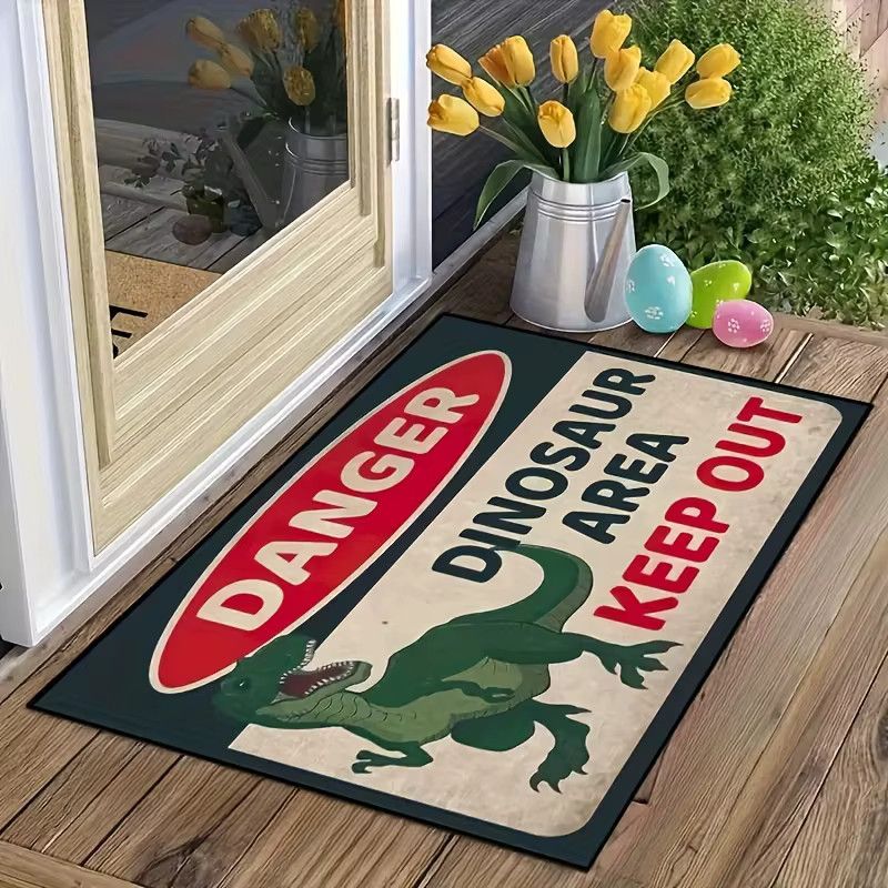 VIKAMA Lustige Dinosaurier Eingangsbodenmatte rutschfest und dekorativ für deine Heimdekoration - Bild 3