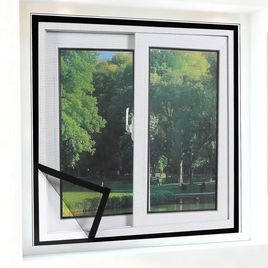TranquilTouch Anti-Mücken-Netz als Fenstergitter-Ersatz mit Klettverschluss, Schwarz - Bild 3
