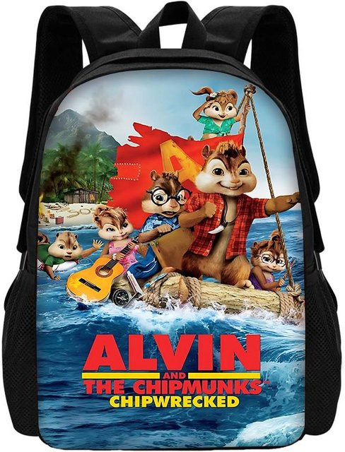 Alvin und die Chipmunks Kinderschulrucksack Set mit Brotdose und Federmäppchen in Mehrfarbig aus Nylon - Bild 1