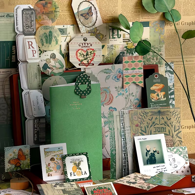Journamm DIY Scrapbooking Set mit 86 Stück Bastelmaterialien für Collage und Junk Journal in Blau und Mehrfarbig - Bild 2
