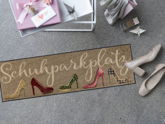 Rutschfeste und UV-beständige Fußmatte von Salonloewe in Beige und Multicolour aus Polyamid - Bild 1