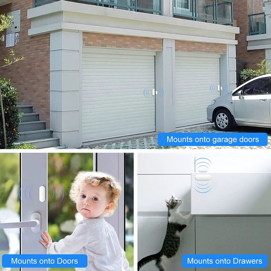 PGST WLAN Smart Tür- und Fenstersensor in Weiß, kompatibel mit Tuya Smart Life, drahtloser Magnetdetektor für dein Haussicherheits-Alarmsystem mit App-Steuerung und Echtzeit-Benachrichtigung - Bild 4