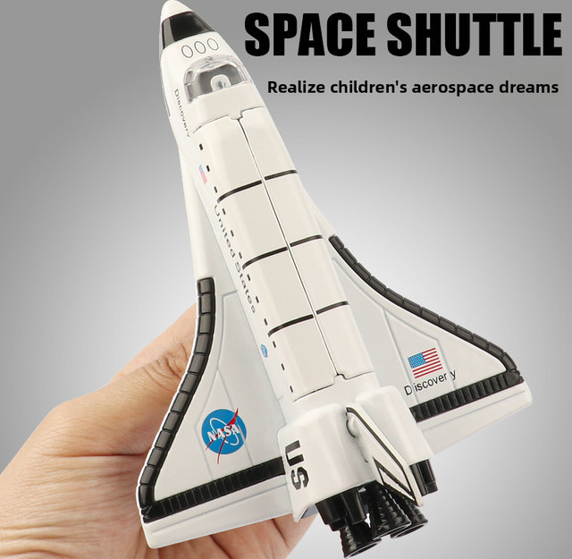 KaKBeir Space Shuttle Modell aus Metall in Weiß als Weltraum-Simulation und Dekoration für Kinder - Bild 1