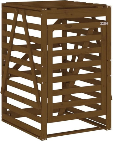 vidaXL Mülltonnenbox aus Kiefer Massivholz in Honigbraun, B/T/H: 84 x 90 x 128,5 cm