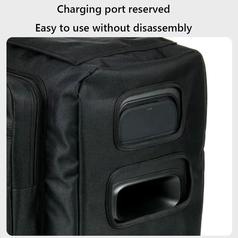 JBL PartyBox Encore Essential Schutzhülle in Schwarz mit seitlicher Mikrofon-Aufbewahrungstasche und staubdichter Reise-Tragetasche - Bild 4
