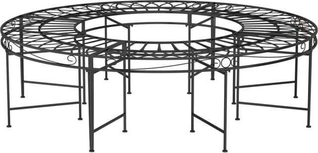 furnicato Baumbank Rund aus Stahl in Schwarz Durchmesser: 160 cm - Bild 1