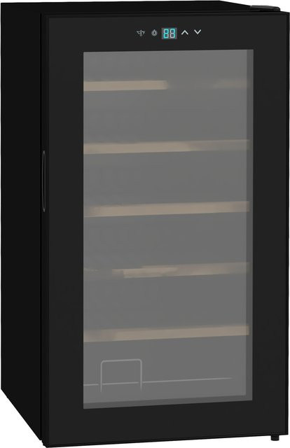 HOMCOM Weinkühlschrank mit Kompressor für 24 Flaschen, einstellbare Temperatur 5 bis 20°C, LED-Beleuchtung und Glastür, schwarz, B/T/H: 43 x 45 x 75 cm - Bild 1