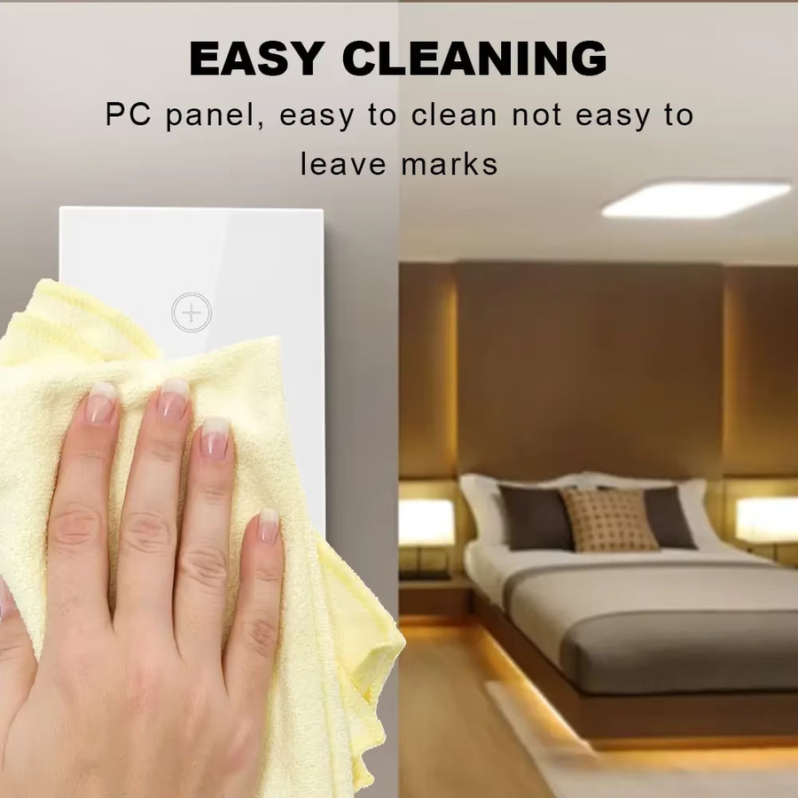 Chevolink Tuya Smart Dimmer-Schalter US-Standard Touch-Dimmer mit Fernbedienung, kompatibel mit Amazon Alexa und Google Assistant, Schwarz - Bild 2