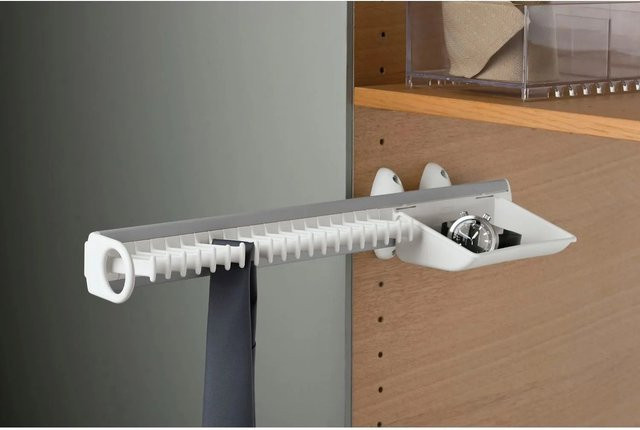 Servetto Krawattenhalter Self System Modell B aus Aluminium und Kunststoff in Weiß B: 50,5 cm, T: 13,0 cm, H: 8,2 cm - Bild 1