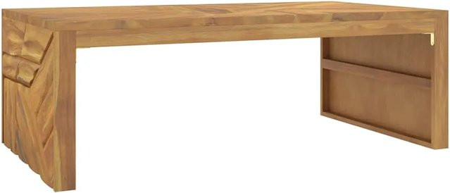vidaXL Couchtisch aus Massivholz Teak in Braun, B/T/H: 110 x 60 x 38 cm - Bild 1