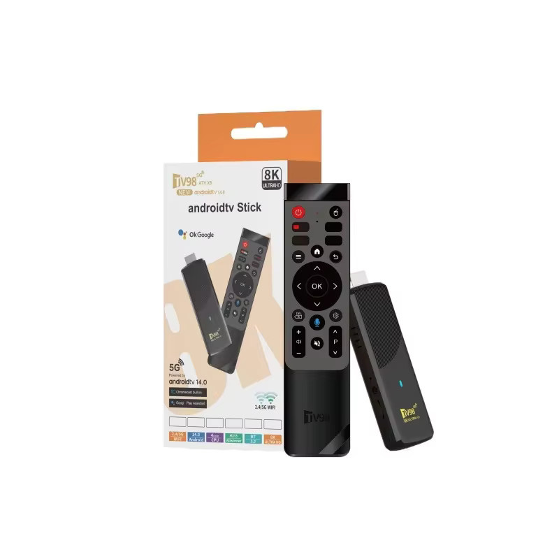 CLIBABIQBOX TV98 ATV X9 Smart TV Stick mit Android 14, 8GB/128GB, Allwinner H313, 8K/4K Unterstützung, WiFi 6, HDR10 und Sprachfernbedienung, Schwarz - Bild 6