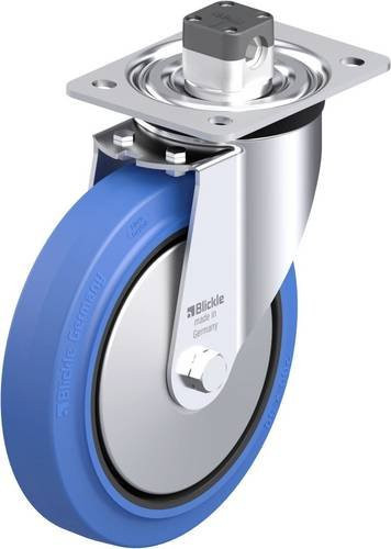 Blickle L-POEV 200KAD-CS11-SB-FA Stahlblech-Lenkrolle in Schwarz und Blau mit 200 mm Rad-Durchmesser und 400 kg Tragfähigkeit - Bild 1