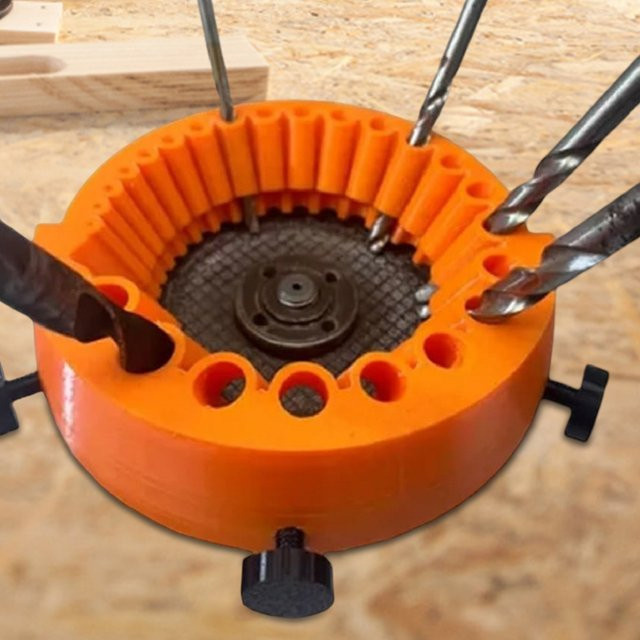 APWIKOGER Bohrerschärfer für 2 bis 13 mm in Orange mit Handschuhen und Winkelbohrer-Funktion als Schleifwerkzeug - Bild 1