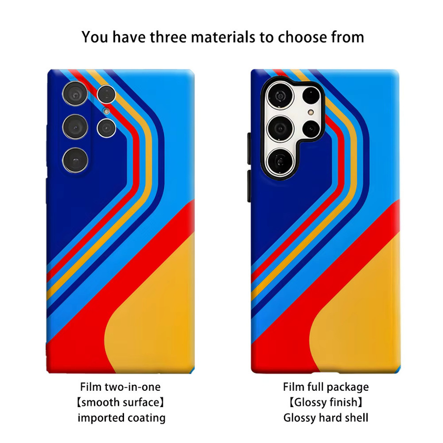 Potdemiel Handyhülle mit Retro Farbstreifen für Samsung Galaxy S26 S25 S24 S23 Ultra Plus, stoßfeste Doppelschicht Rückabdeckung, Multicolour - Bild 2