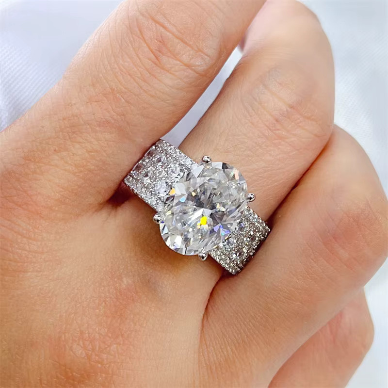 NKHOG Ring, 925 Silber, Moissanite, Diamant, Unisex - Bild 3