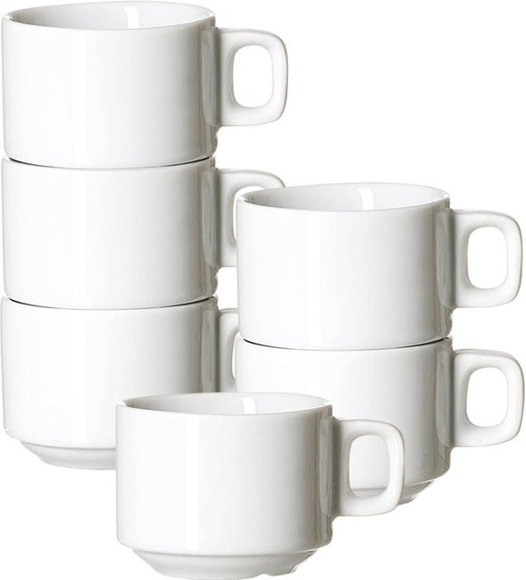 Ritzenhoff & Breker Espressotassen Bianco aus Porzellan, Weiß, 6er Set, 85 ml - Bild 1