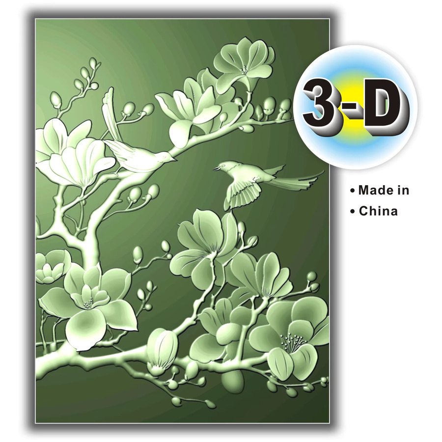 3D-Reliefmappe mit Jade-Orchideenblüten und Vögeln für Scrapbooking und Bastelarbeiten - Bild 2
