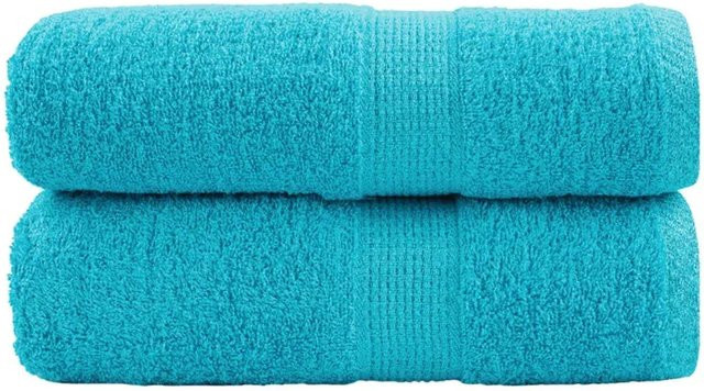 vidaXL Premium-Gästetücher 2er-Set aus 100% Baumwolle in Türkis, B/H: 30 x 50 cm, 600 g/m2 - Bild 1