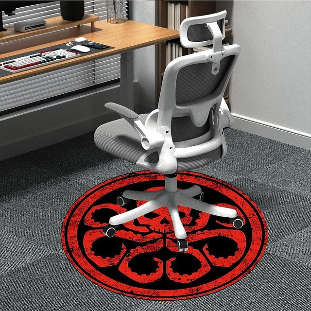 Runder Teppich Hydra Symbol von Yi Xin Two in Grau und Rot, Durchmesser: 80 cm - Bild 1