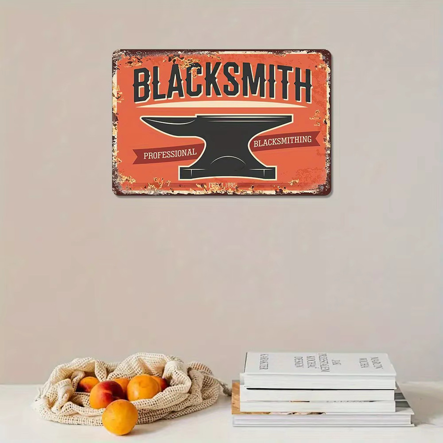 SmithyDecorCo Vintage Blechschild aus Metall als rustikale Wandkunst für Werkstatt, Bar oder Café, B/H: 30,5 x 20,3 cm - Bild 2