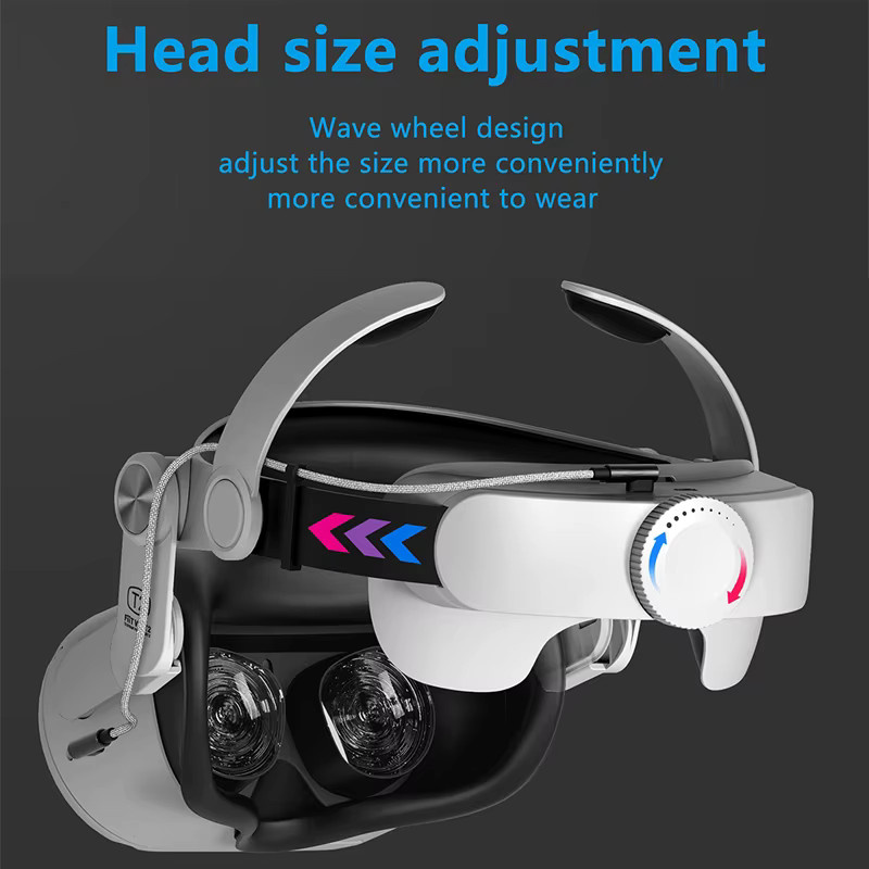 SADES Verstellbarer Kopfgurt mit Akku für Oculus Quest 2 VR-Headset in Weiß - Bild 2