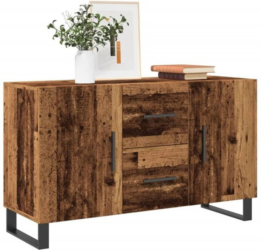 Vidaxl Sideboard in Industrial Design aus Holzwerkstoff und Metall, Braun, B/T/H: 100 x 36 x 60 cm - Bild 1