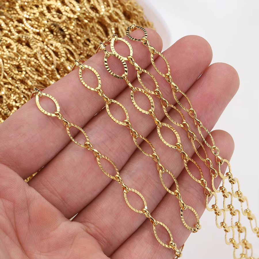Ailimi Prägeketten Edelstahl, goldfarben, 2 Meter, 6,5 mm - Bild 3