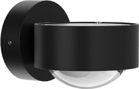 Top Light Puk Mini Wandleuchte in Schwarz Matt mit Glaslinse Transparent - Bild 1
